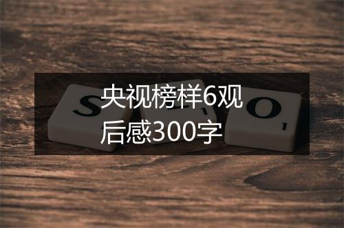 央视榜样6观后感300字